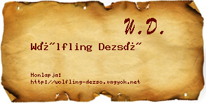 Wölfling Dezső névjegykártya