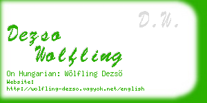 dezso wolfling business card