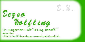 dezso wolfling business card